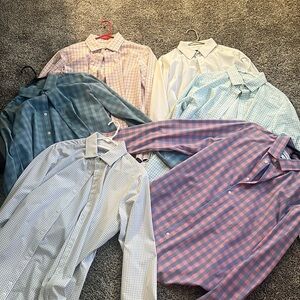 SIX Mizzen & Main men’s dress shirts. In great condition! ALL LARGE TRIM FIT.